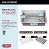 30” Stainless Steel Workstation Kitchen Sink Drop-In Undermount Single Bowl with WorkFlow™ Ledge and Accessories
