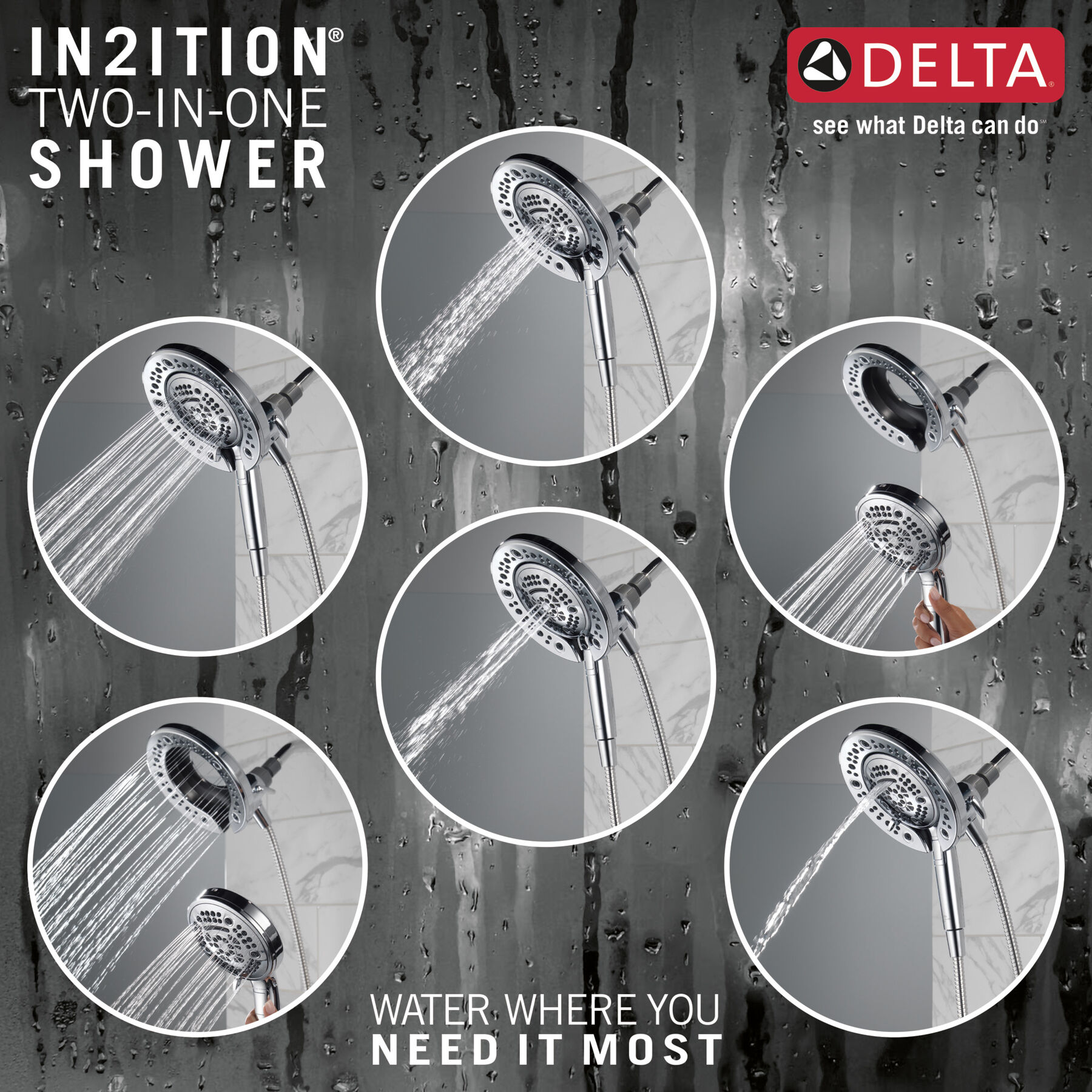 In2ition® 7-Setting Two-in-One Shower (Recertified), image 3