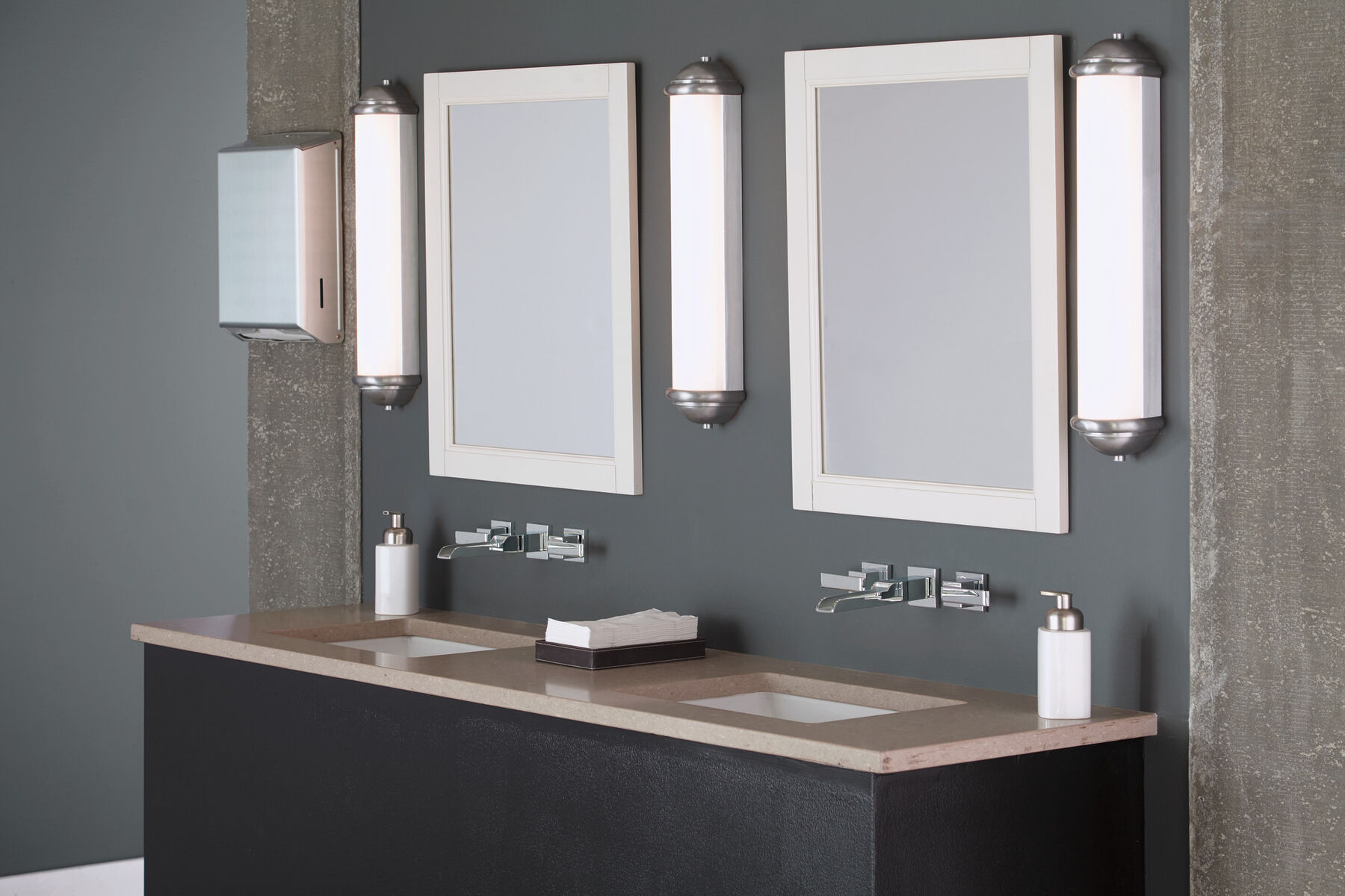 Two Handle Wall Mount Channel Bathroom Faucet Trim, image 2