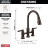 Two Handle Pull-Down Bridge Kitchen Faucet