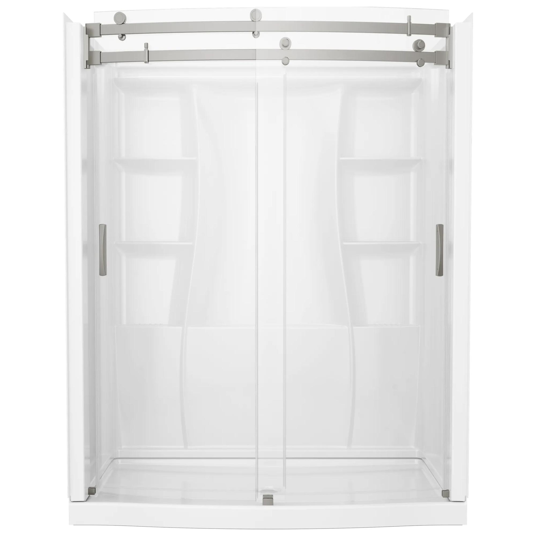 60 x 32" Curved Alcove Shower Base with Center Drain