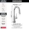 Single Handle Pull-Down Bar / Prep Faucet with Touch<sub>2</sub>O® Technology