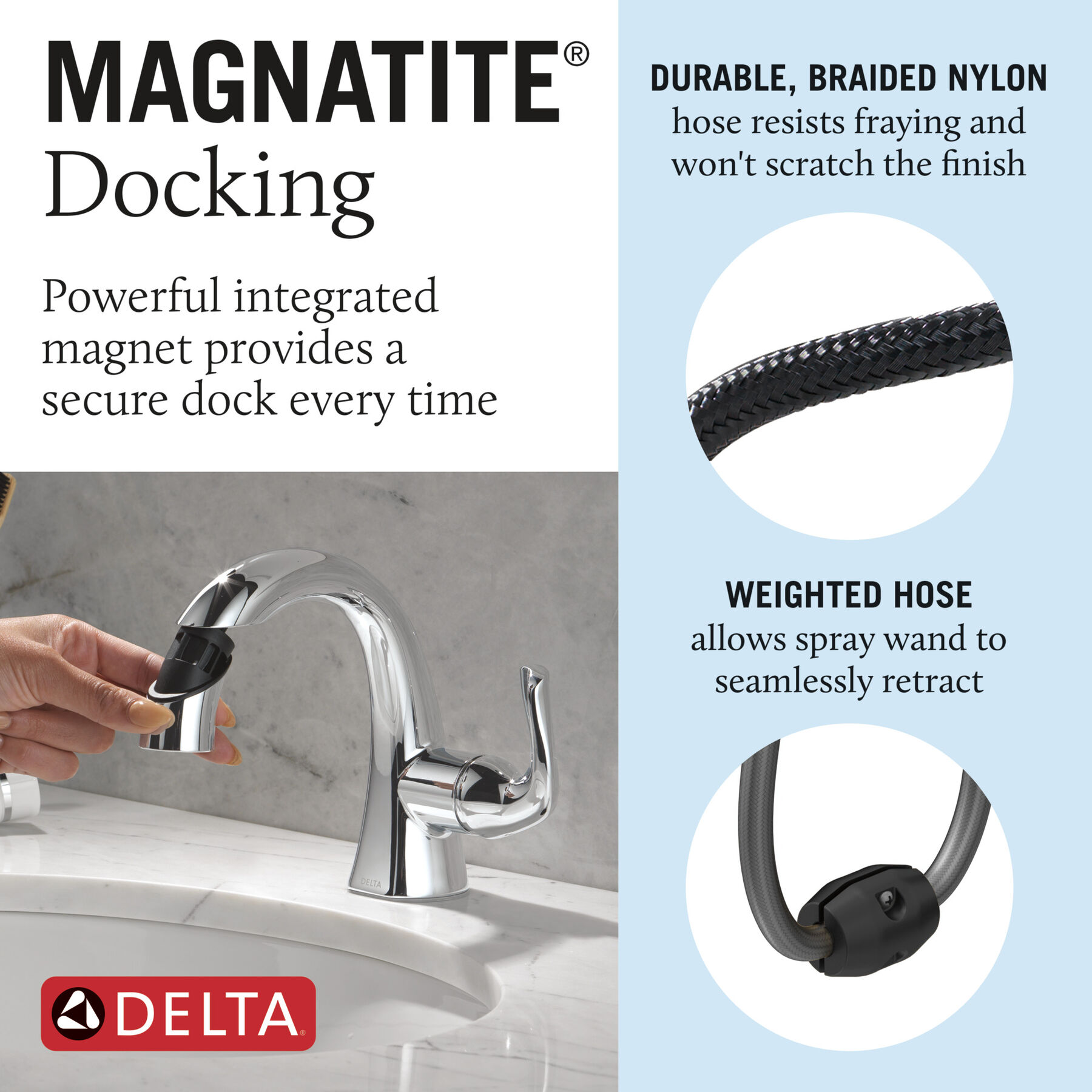 Single Handle Pull-Down Bathroom Faucet, image 10