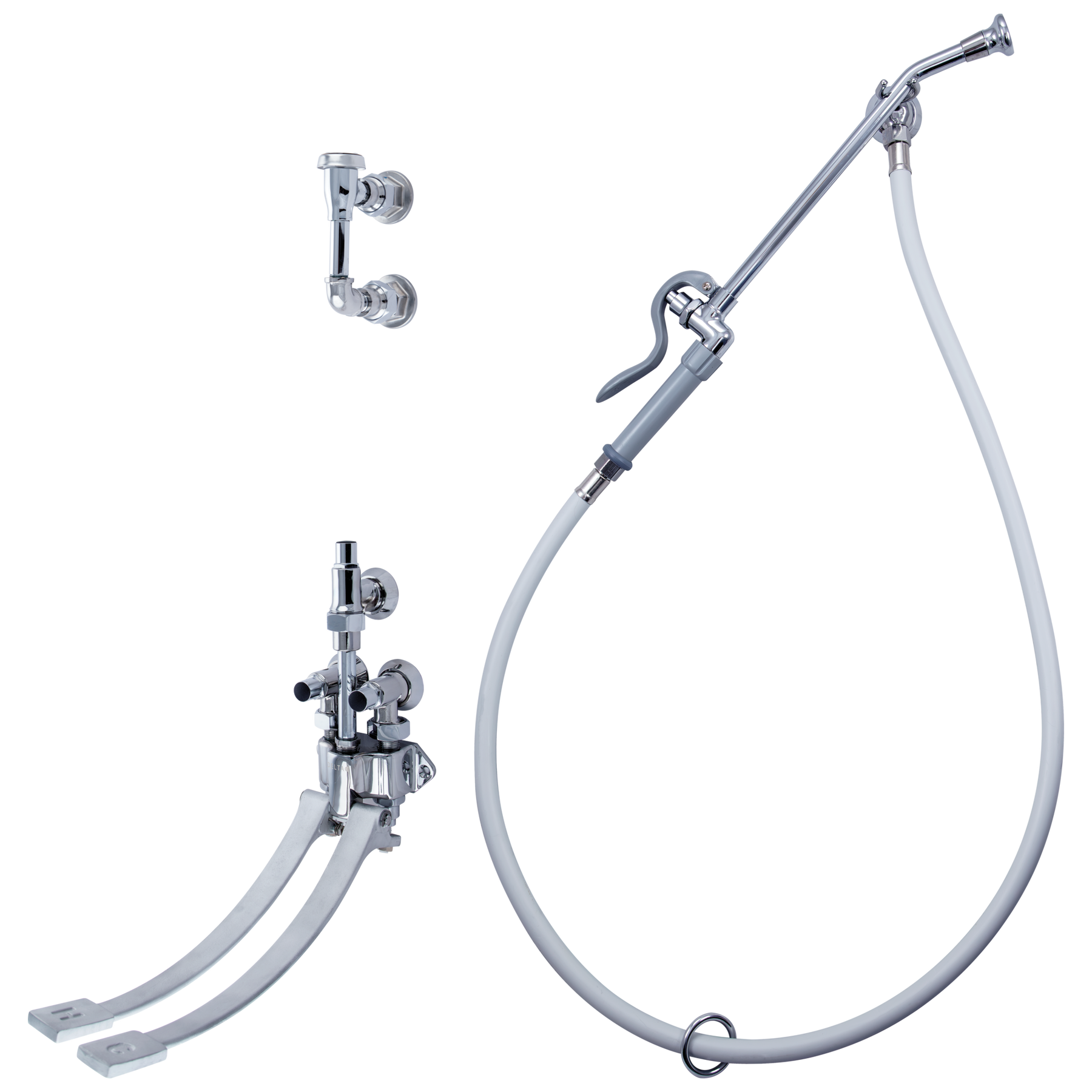 Wall-Mount Bedpan Cleanser Double-Pedal Mixing Valve