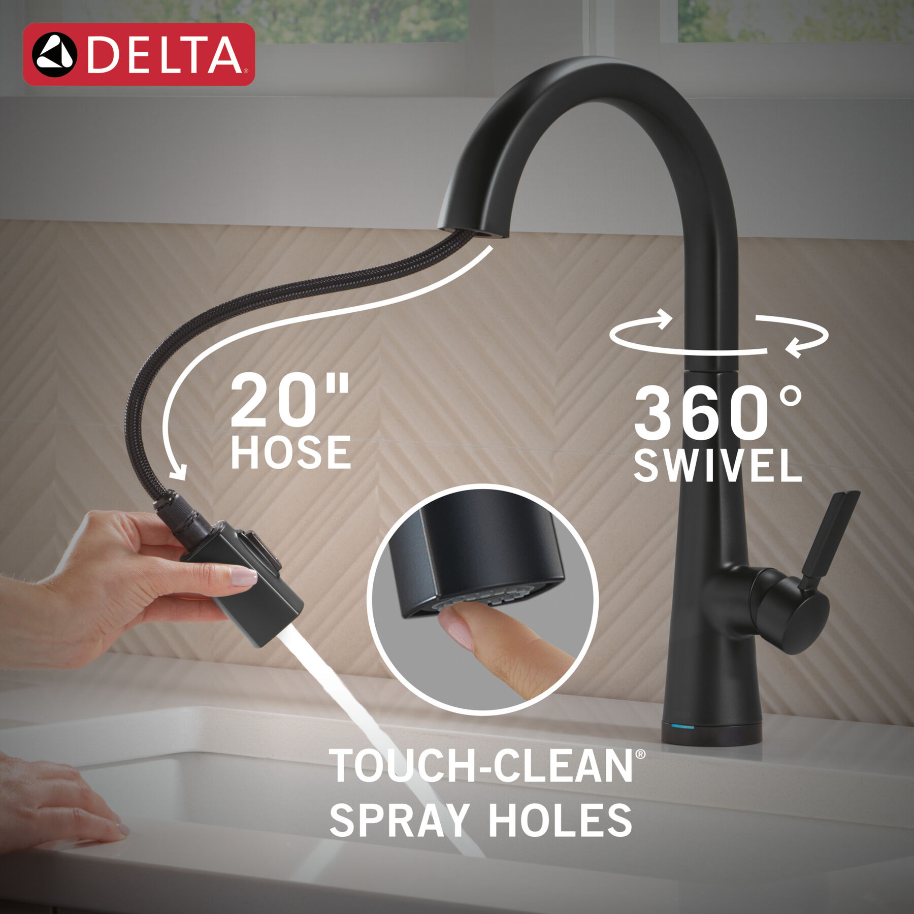 Touch<sub>2</sub>O® Technology Kitchen Faucet with Touchless Technology, image 7