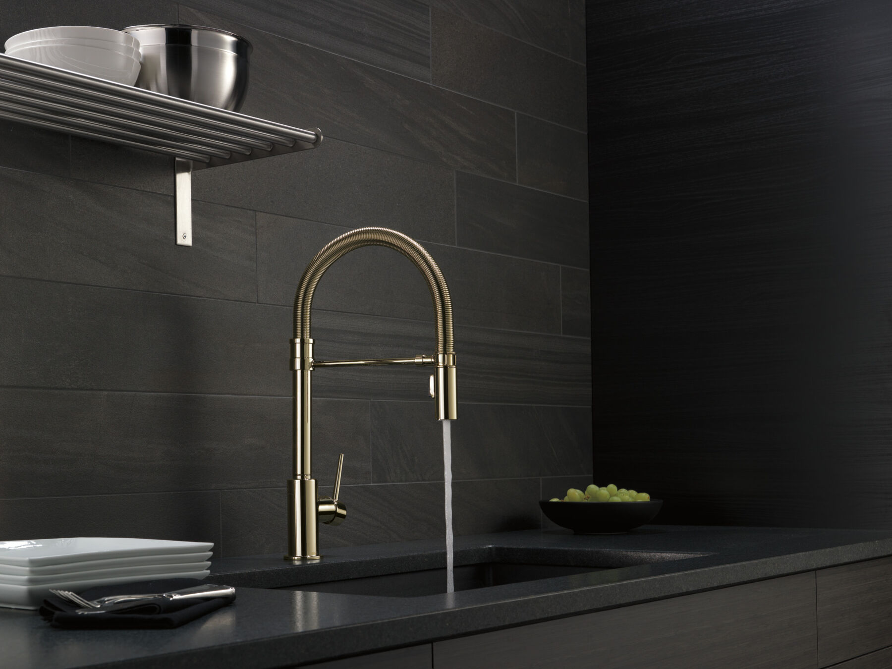 Single-Handle Pull-Down Spring Kitchen Faucet, image 8