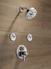Contemporary Two Handle Monitor® 17 Series Valve Trim with 3-Setting Integrated Diverter