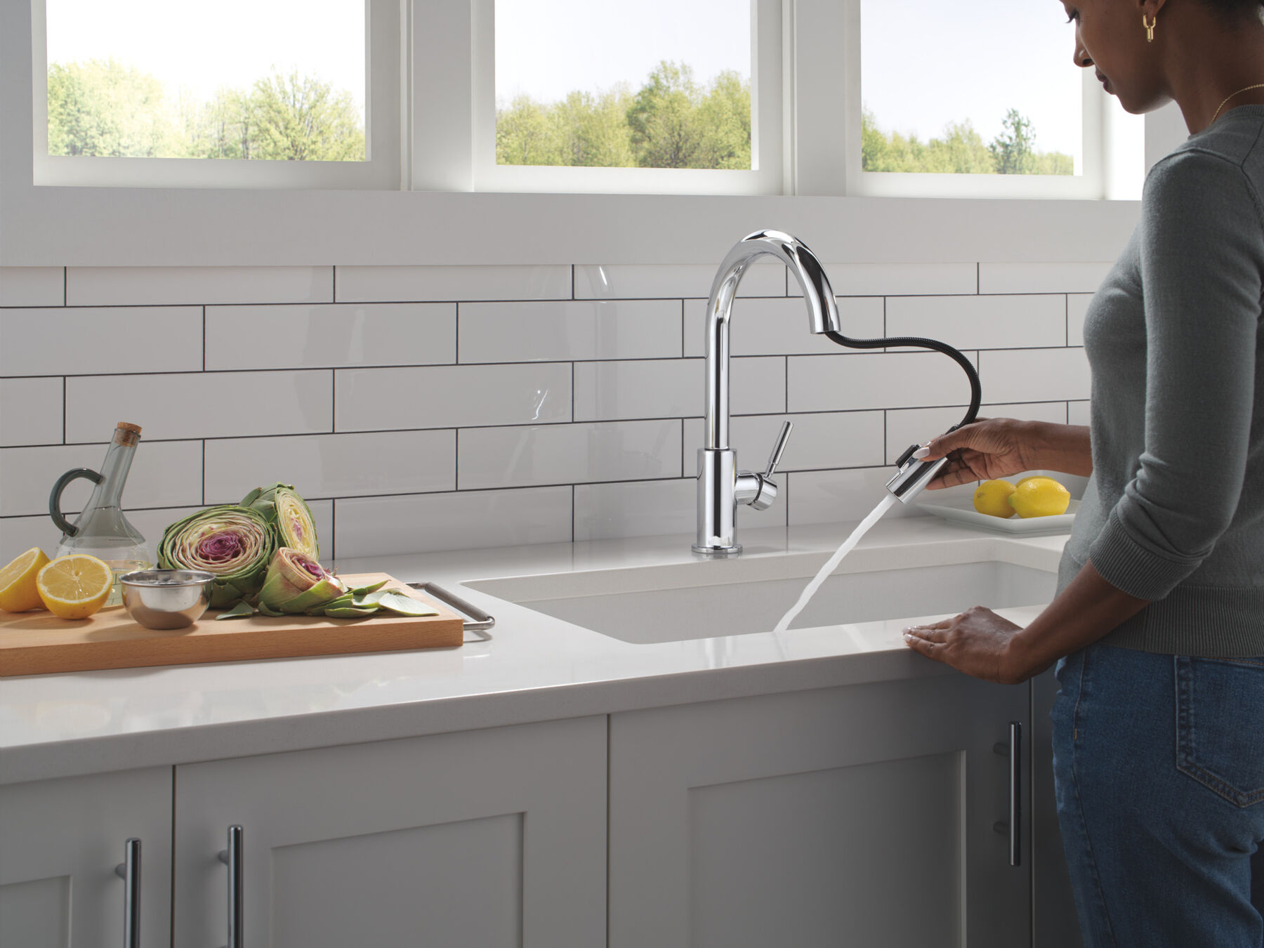 Single Handle Pull-Down Kitchen Faucet , image 5