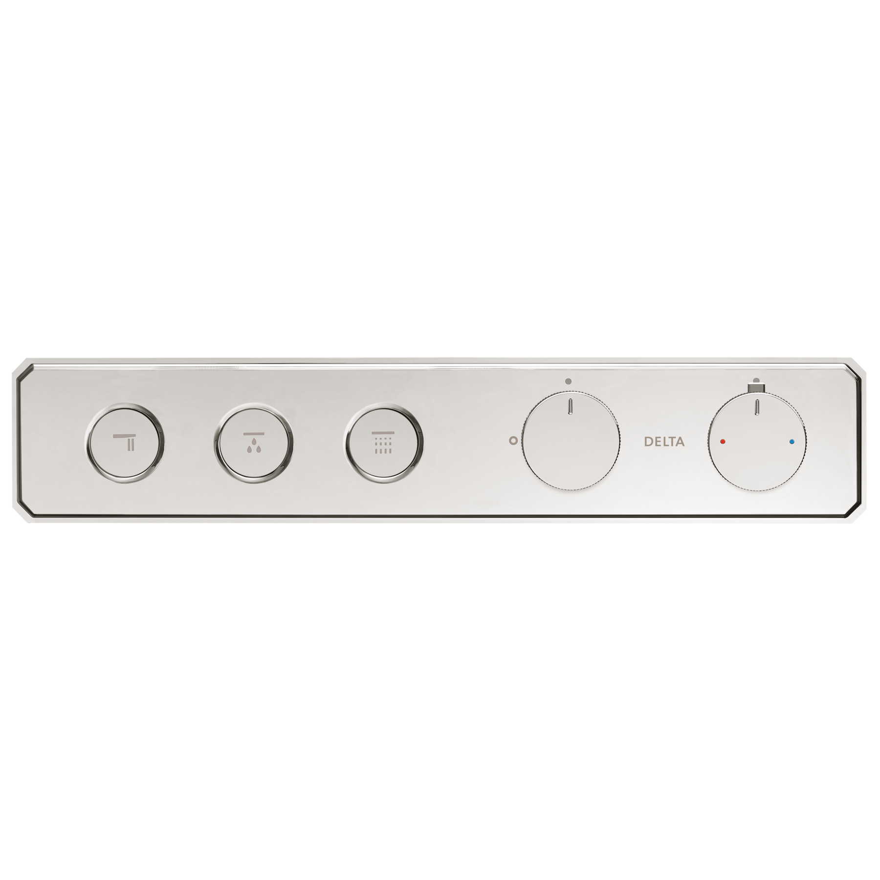 Traditional High Flow Push Button Thermostatic Trim - 3 Outlet