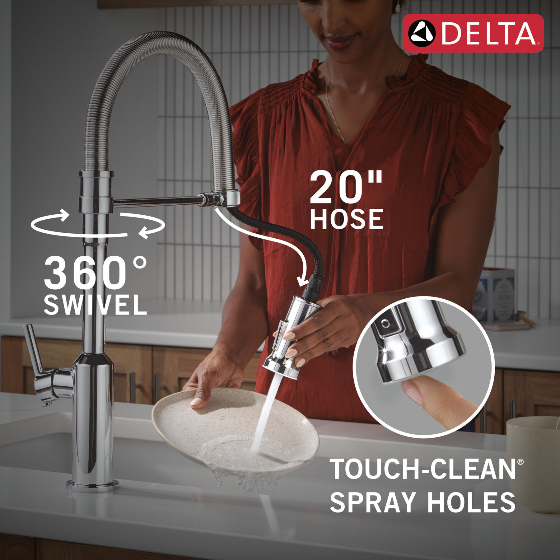 Single Handle Pull-Down Kitchen Faucet With Spring Spout