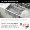 36” Retrofit Farmhouse Apron Front 16 Gauge Stainless Steel Single Bowl Kitchen Sink for Undermount / Drop-In Installation with Accessories