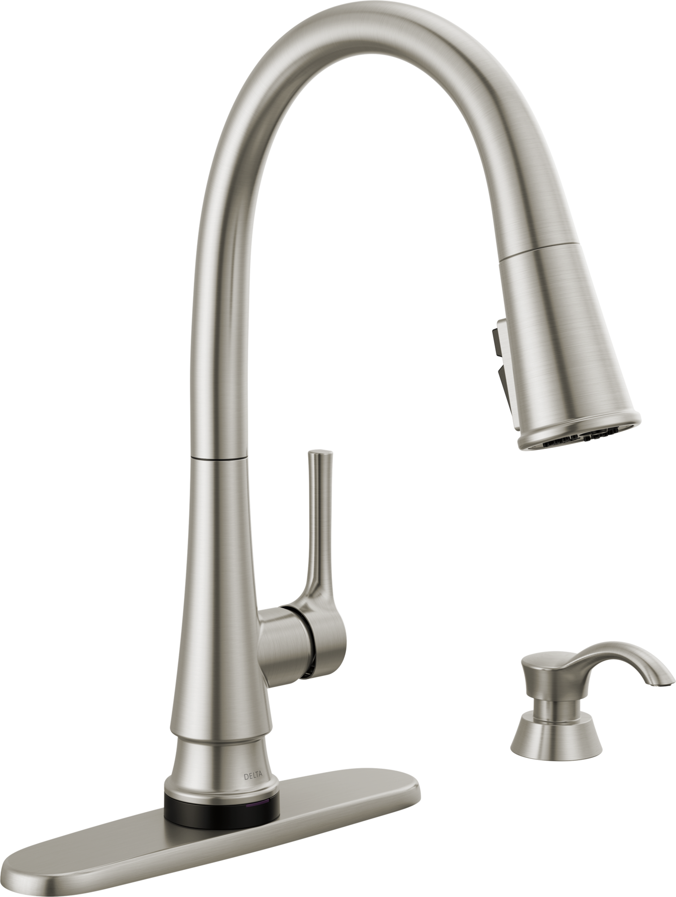 Single Handle Pull-Down Touch<sub>2</sub>O® Technology Kitchen Faucet with Touchless Technology and Soap Dispenser, image 1