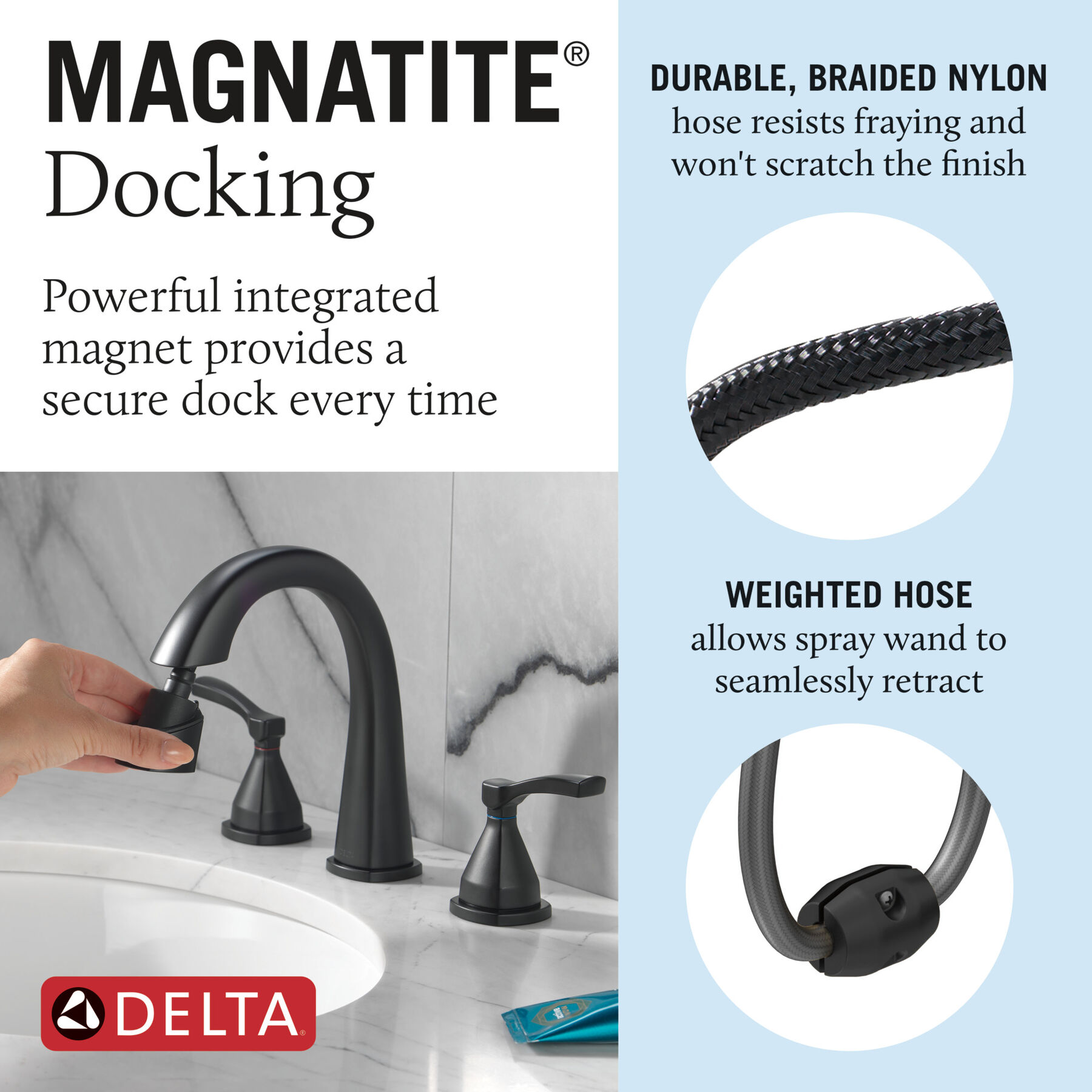 Two Handle Widespreadh Pull Down Bathroo (Recertified), image 3