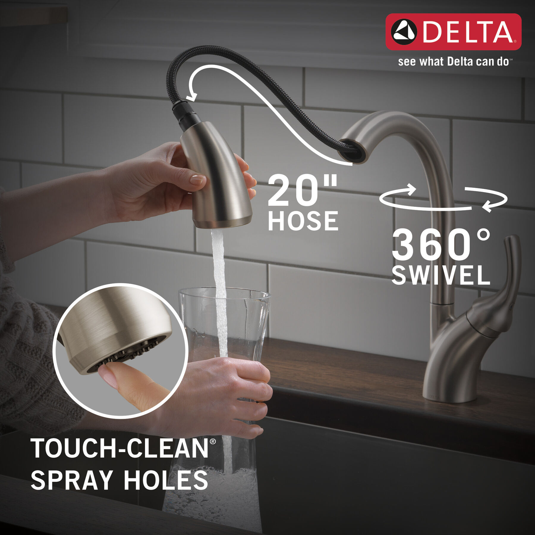 Single Handle Pull-Out Kitchen Faucet with Soap Dispenser and ShieldSpray® Technology, image 6