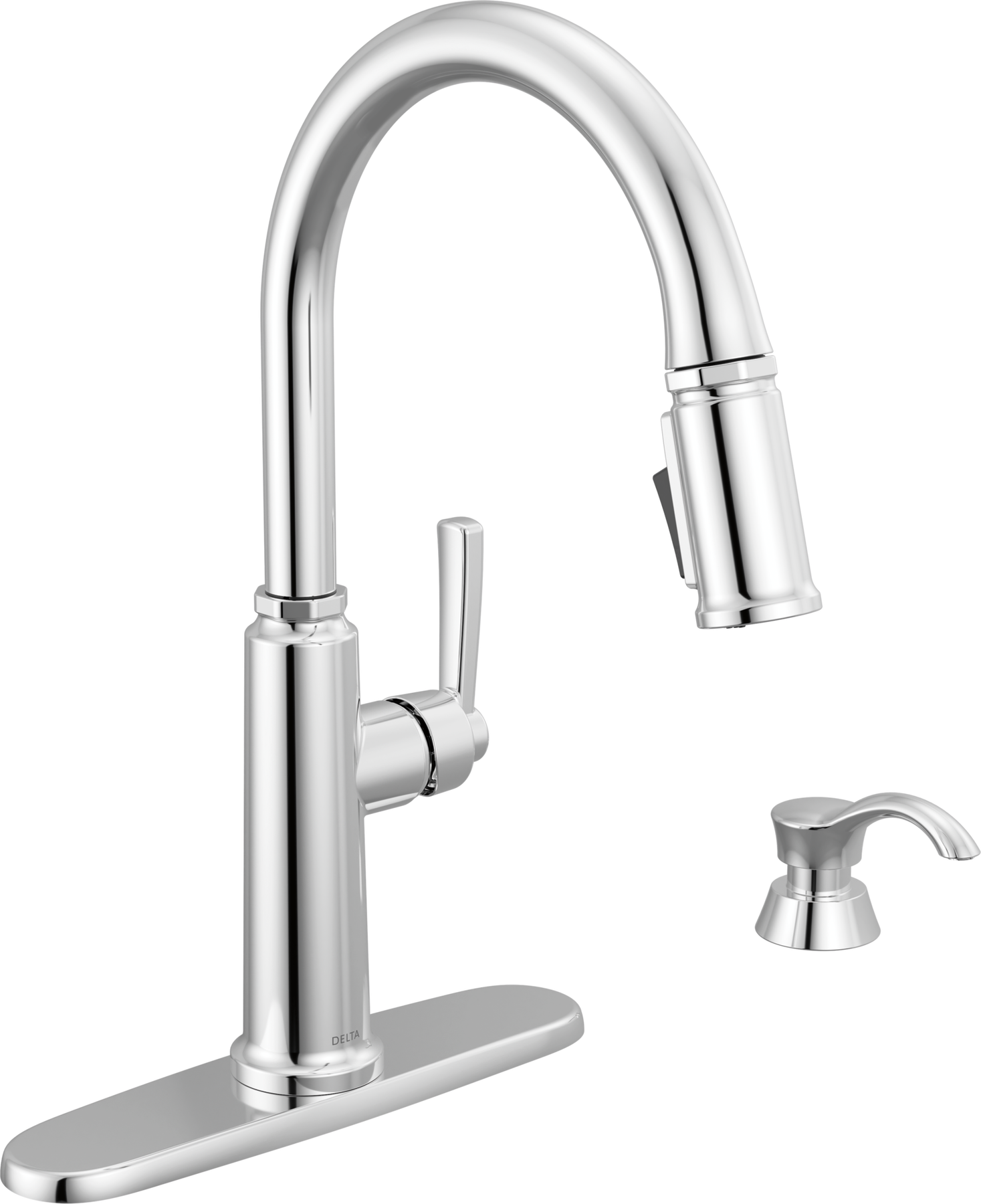 Single Handle Kitchen Pull-Down Faucet w/ Soap Dispenser
