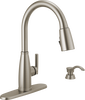 Single Handle Pull-Down Kitchen Faucet with Soap Dispenser and ShieldSpray Technology