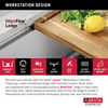 23” Workstation Undermount Single Bowl 16 Gauge Stainless Steel Kitchen Sink with WorkFlow™ Ledge and Accessories