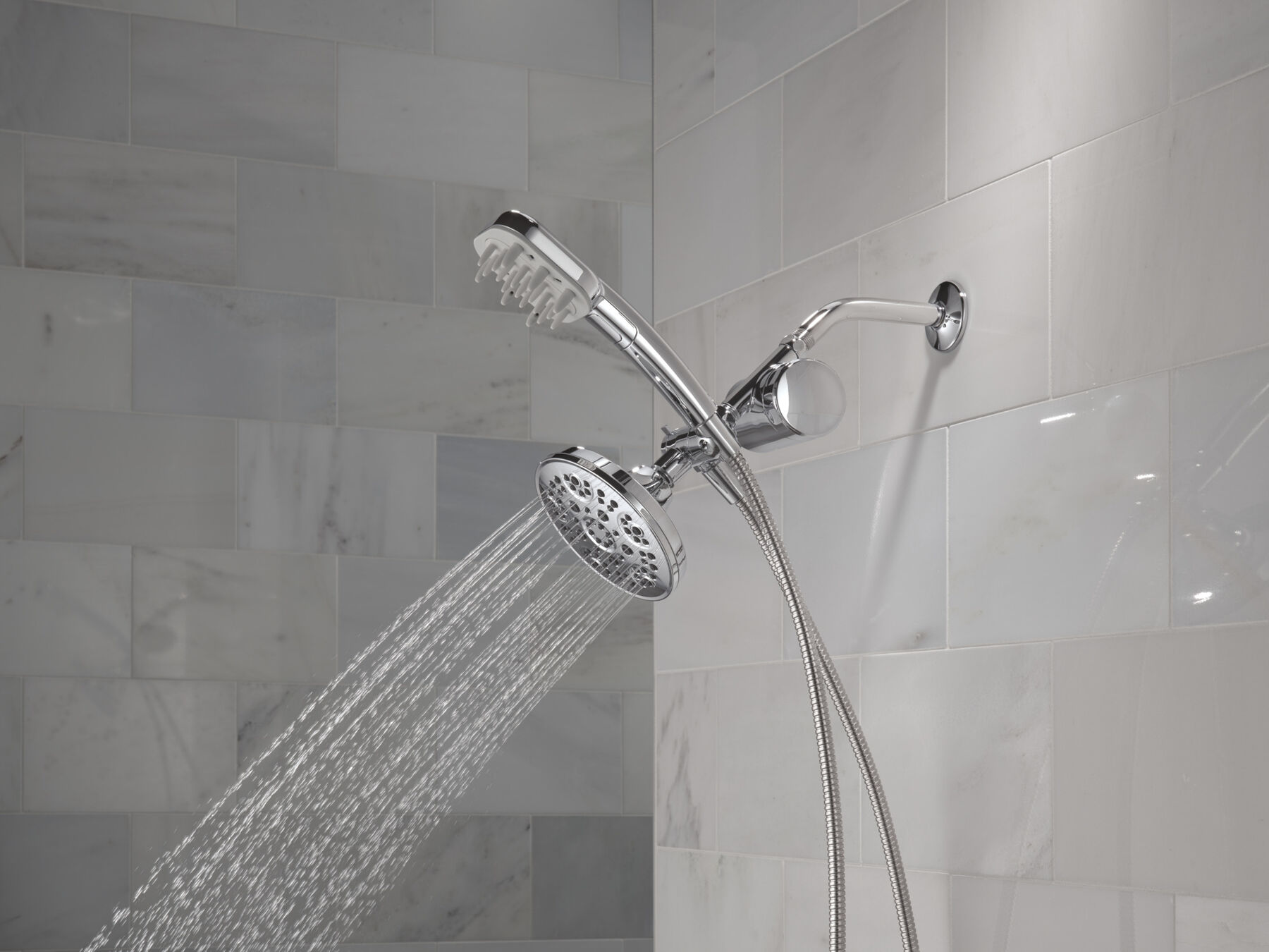 Detangling Hand Shower with 4-Setting Showerhead Bundle