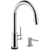 Touch2O with Touchless and VoiceIQ&reg; Technology Single Handle Pull-Down Kitchen Faucet with Soap Dispenser