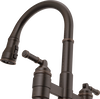 Two Handle Pull-Down Bridge Kitchen Faucet