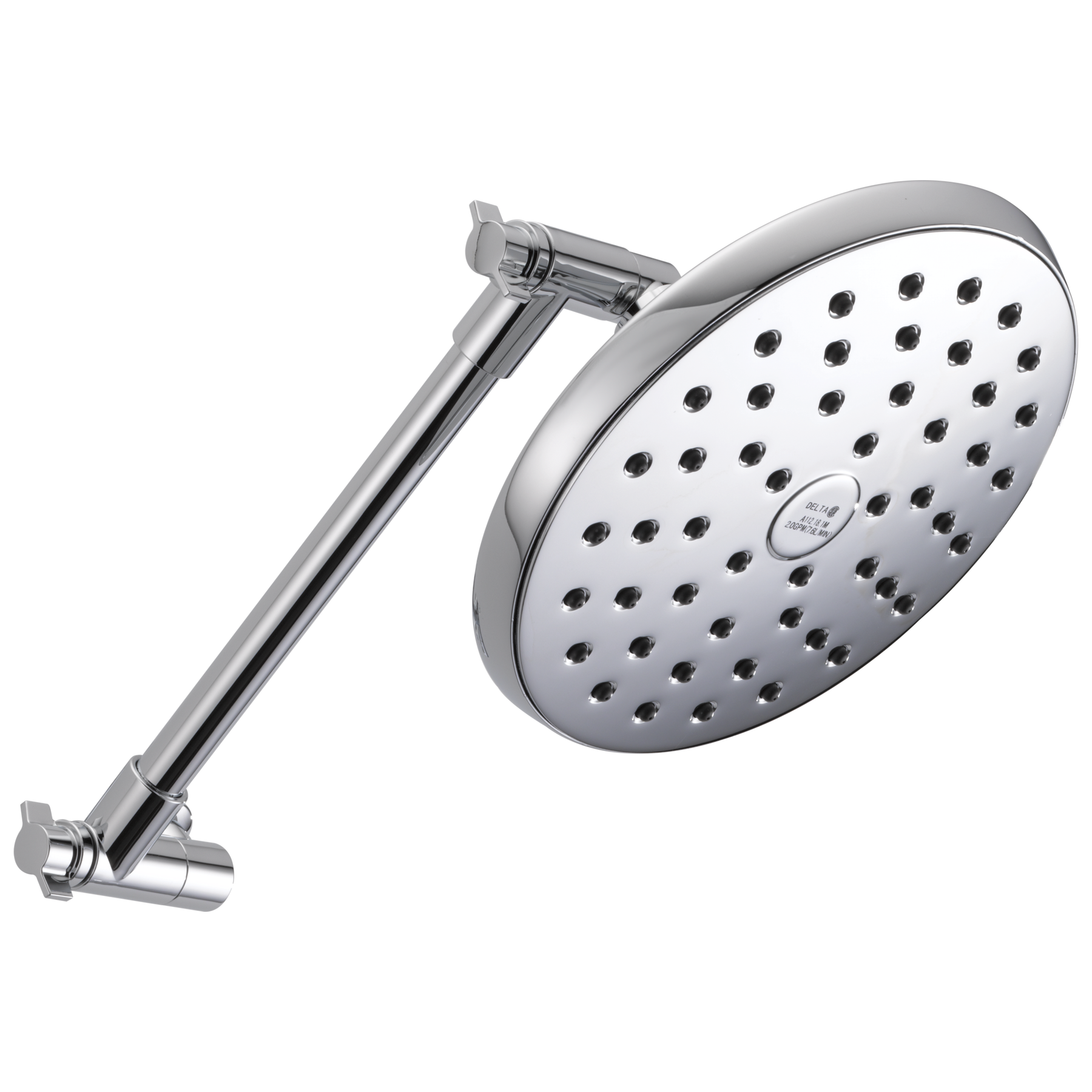 Single Setting Rain Can Shower Head w/ Arm