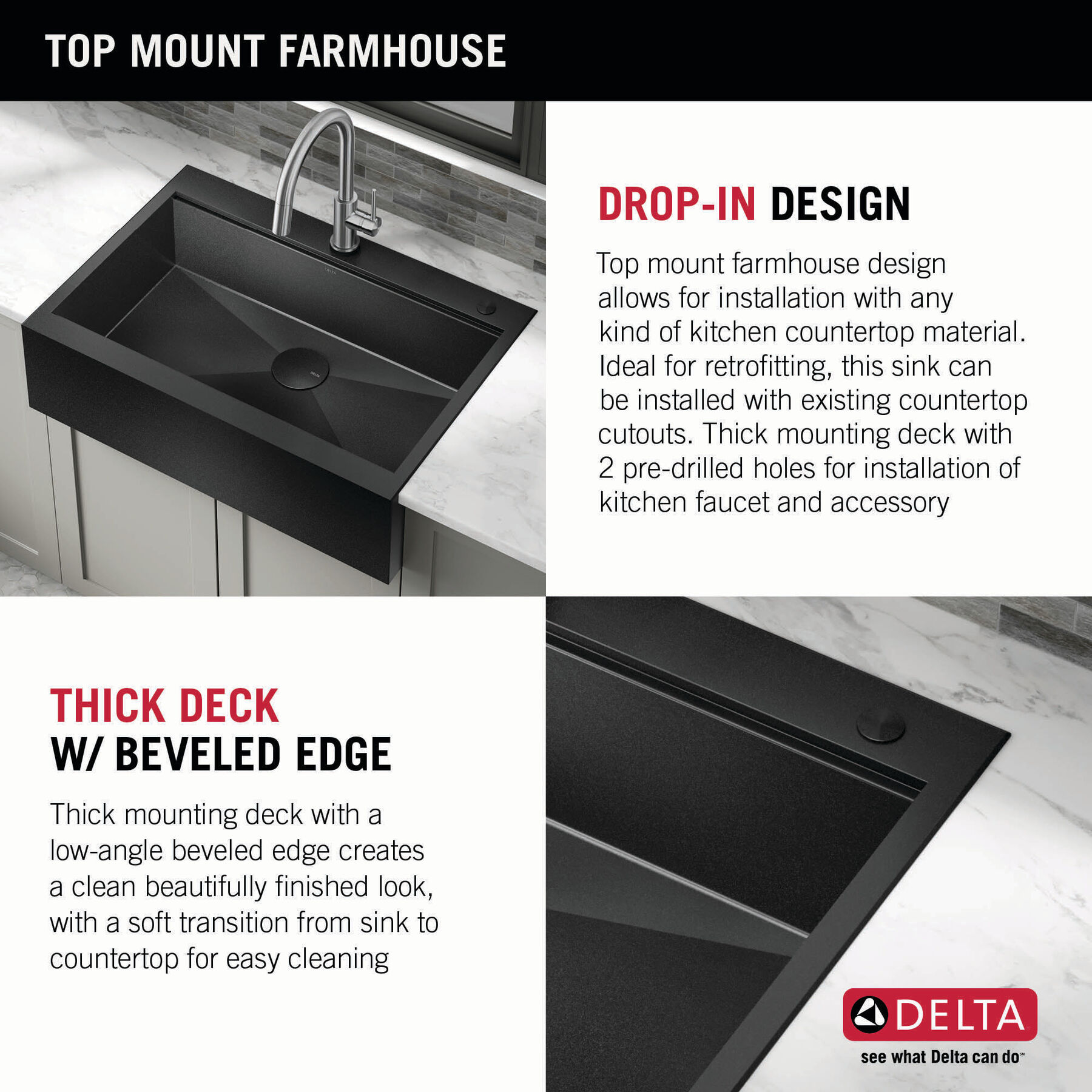33” Retrofit Farmhouse Apron Front 16 Gauge Workstation Kitchen Sink Single Bowl in with WorkFlow™ Ledge and Accessories for Top Mount Drop-In Installation, image 10