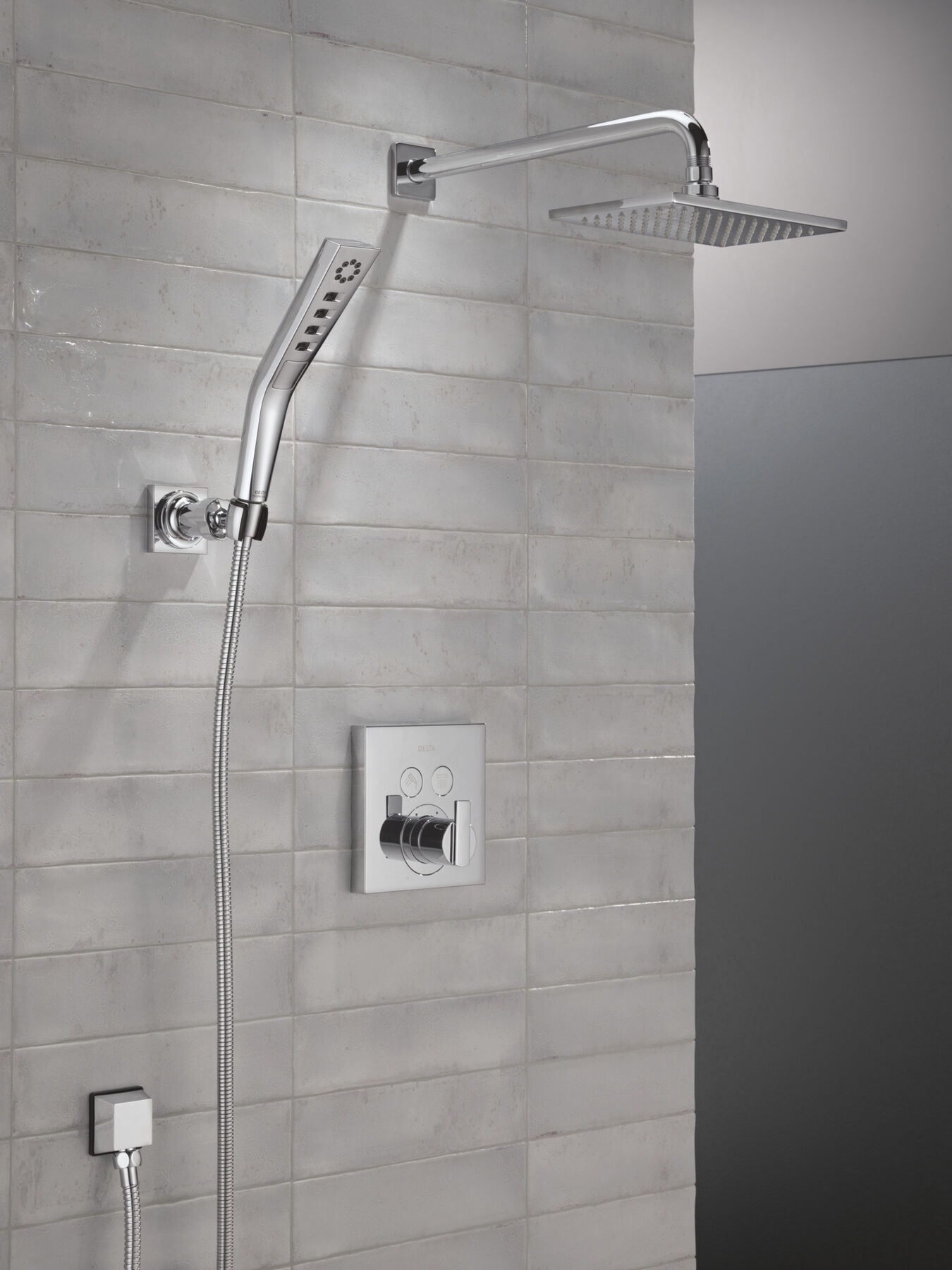Angular Modern Push-Button Shower