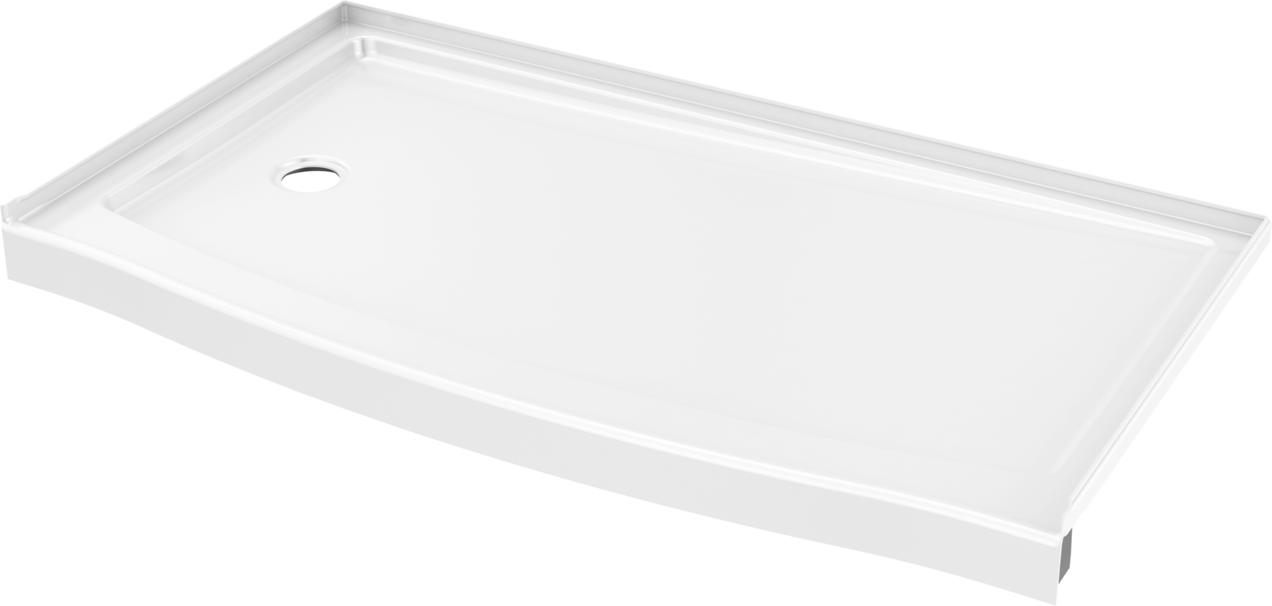 60 x 32" Curved Alcove Shower Base with Left Drain