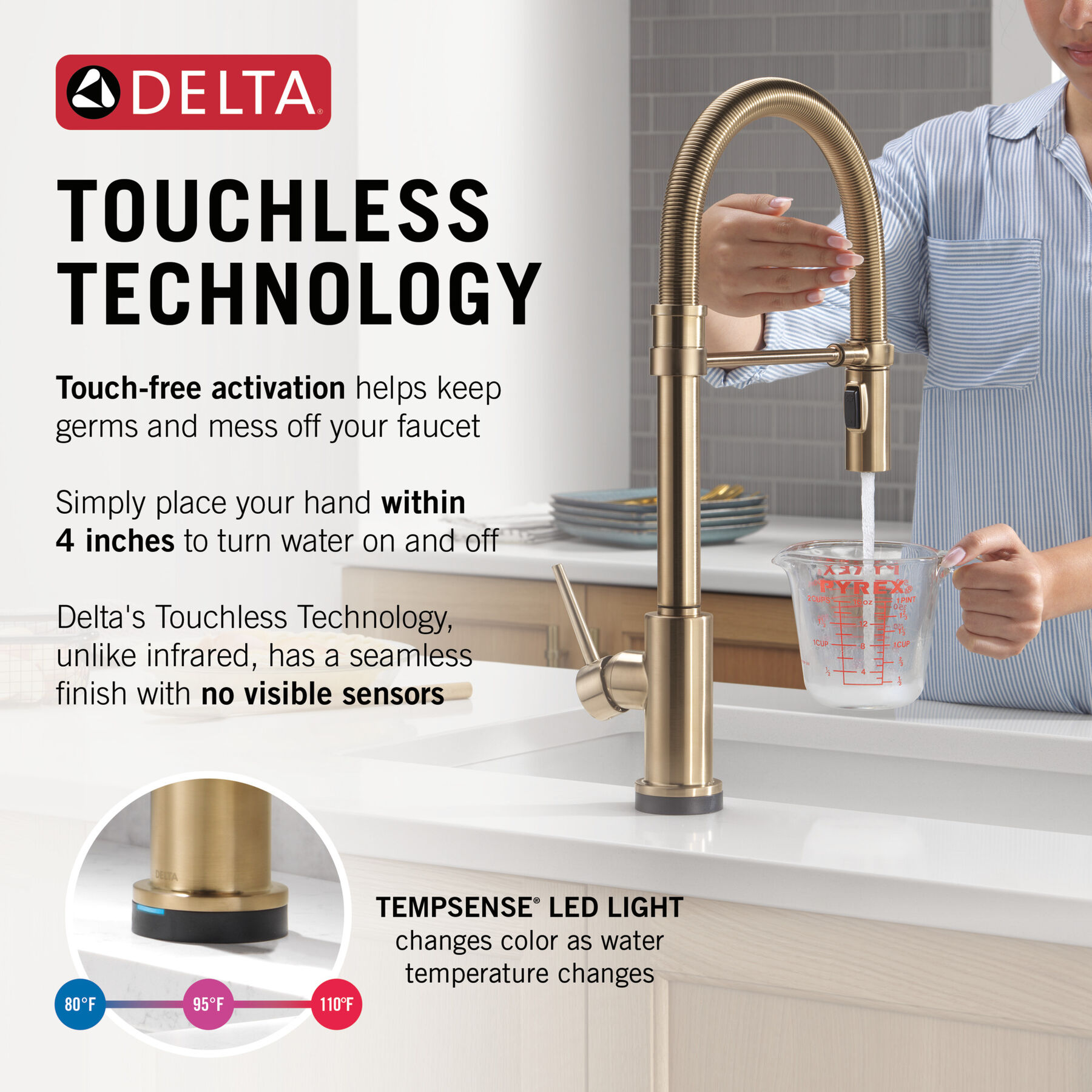 Touch<sub>2</sub>O® Technology Kitchen Faucet with Touchless Technology, image 11