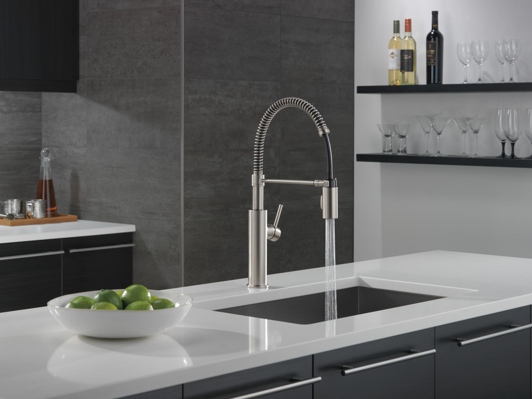 Single-Handle Pull-Down Spring Kitchen Faucet, image 8
