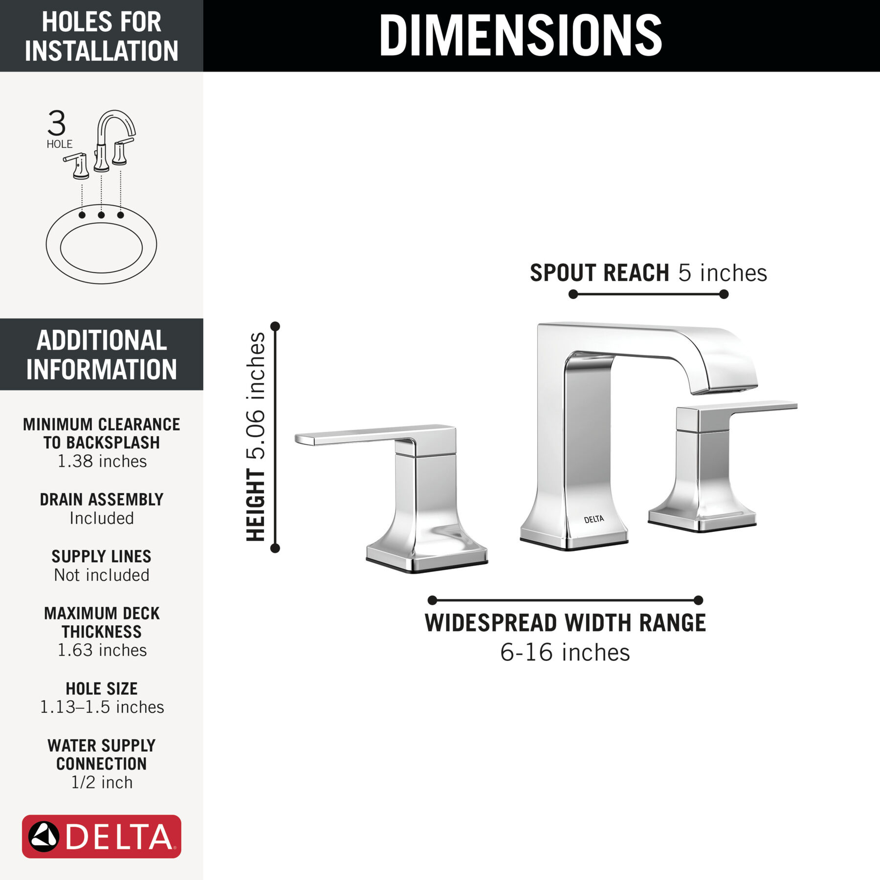 Two Handle Widespread Bathroom Faucet, image 1