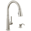 Single Handle Pull-Down Kitchen Faucet with Soap Dispenser and ShieldSpray® Technology