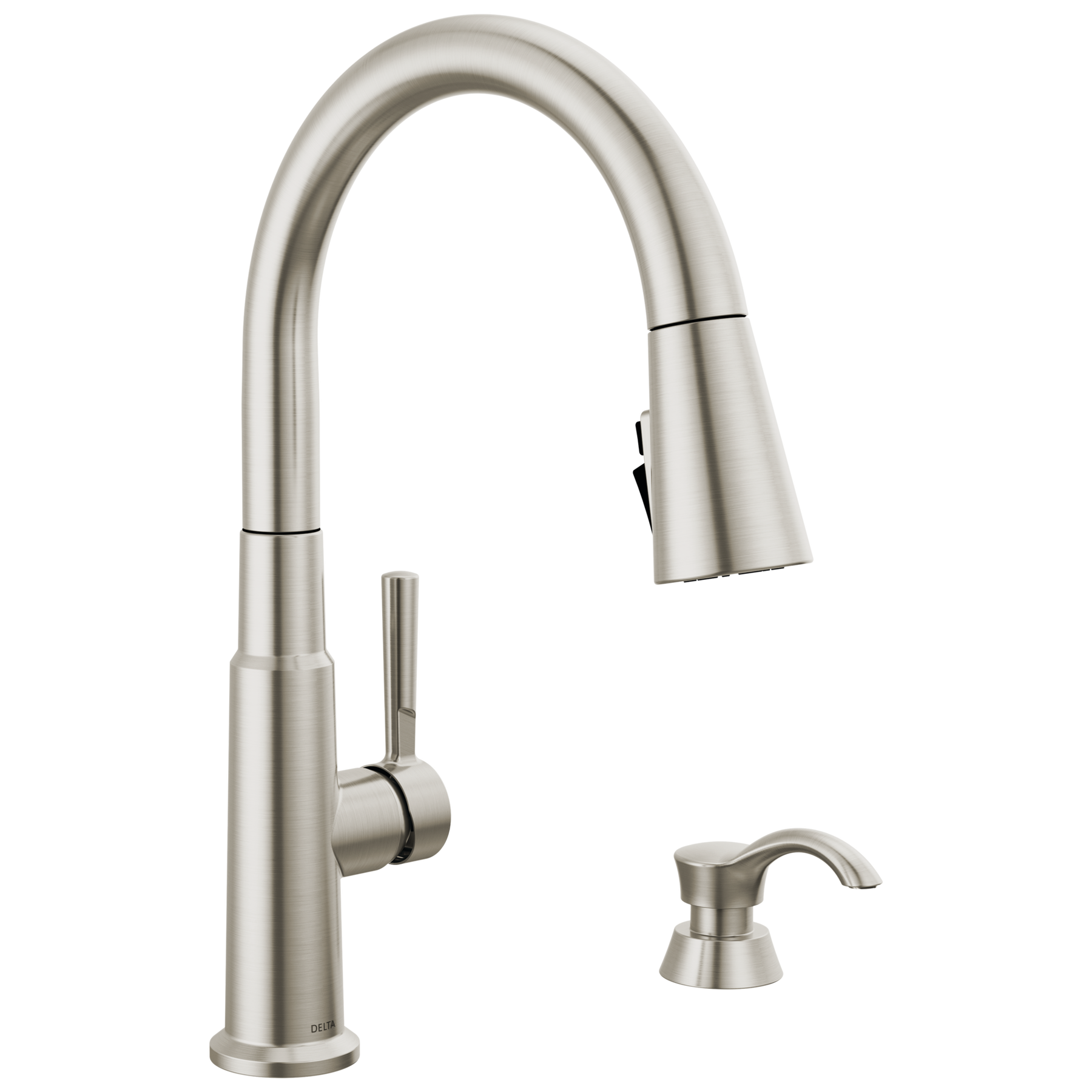 Single Handle Pull-Down Kitchen Faucet with Soap Dispenser and ShieldSpray® Technology