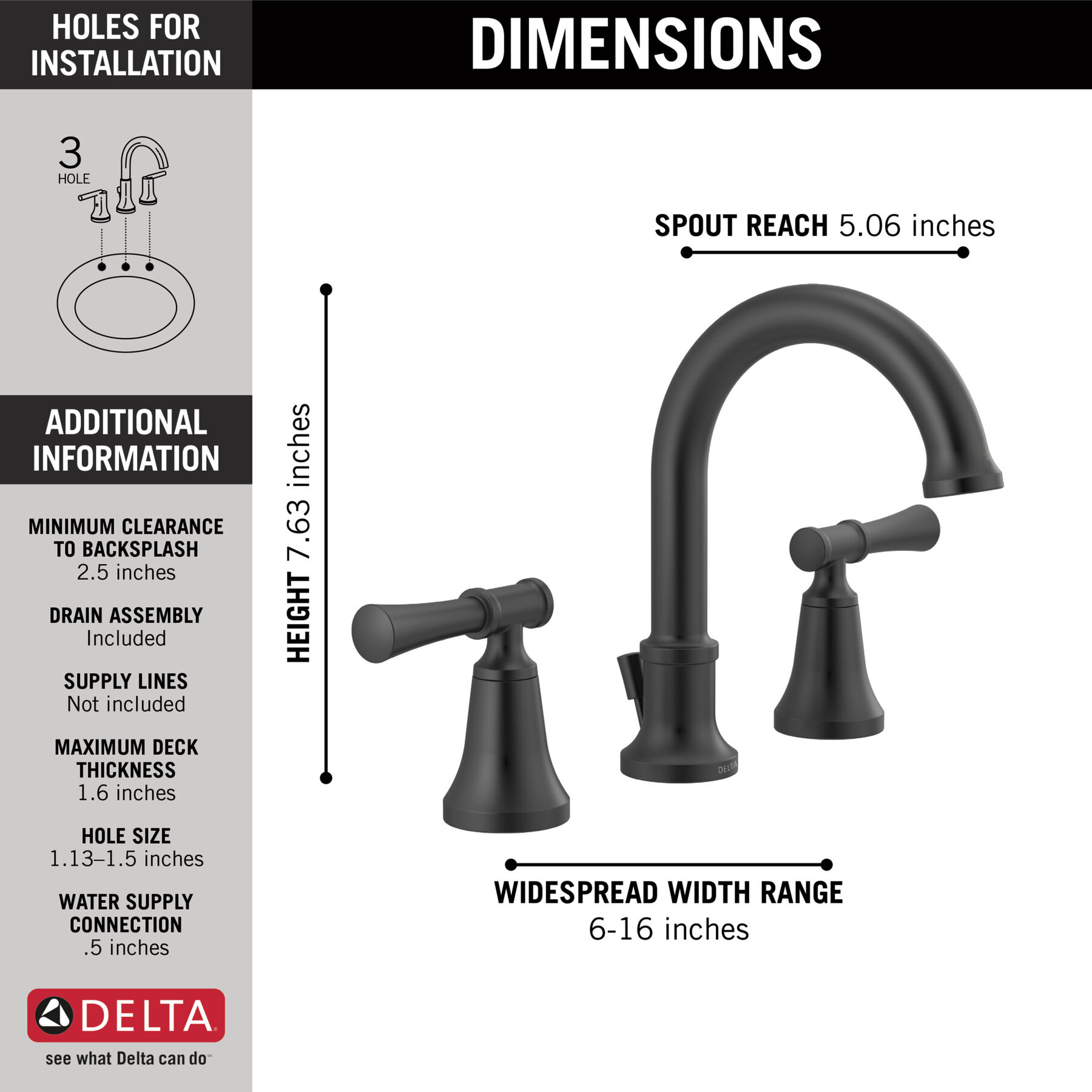 Two Handle Widespread Bathroom Faucet (Recertified), image 1