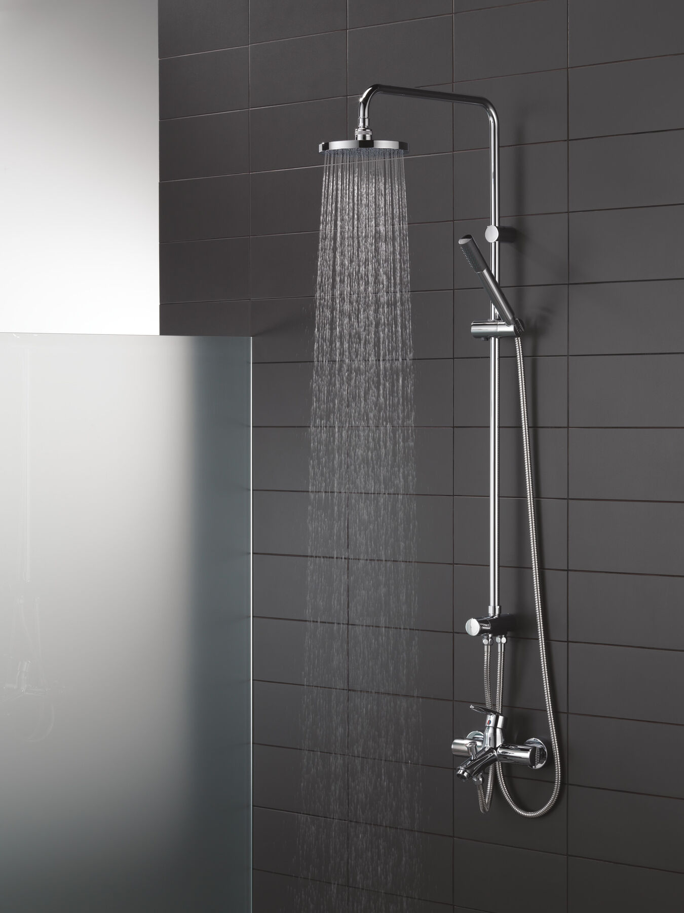 Single-Setting Hand Shower with Hose and Holder, image 1