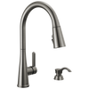 Single Handle Pull-Down Kitchen Faucet with Soap Dispenser and ShieldSpray® Technology