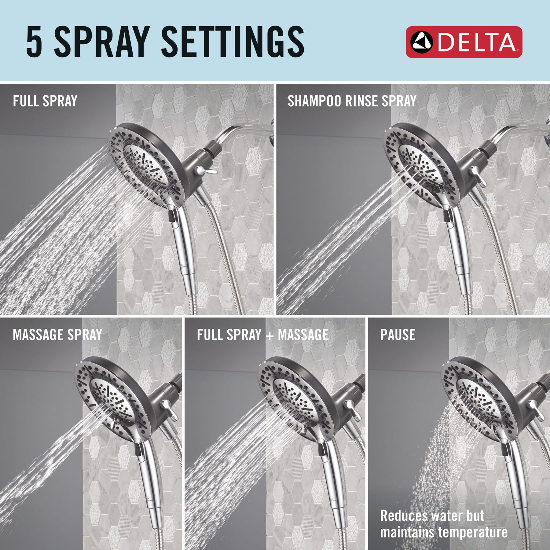 In2ition® 5-Setting Two-in-One Shower, image 10