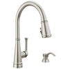 Single Handle Pull-Down Kitchen Faucet with Soap Dispenser and ShieldSpray® Technology