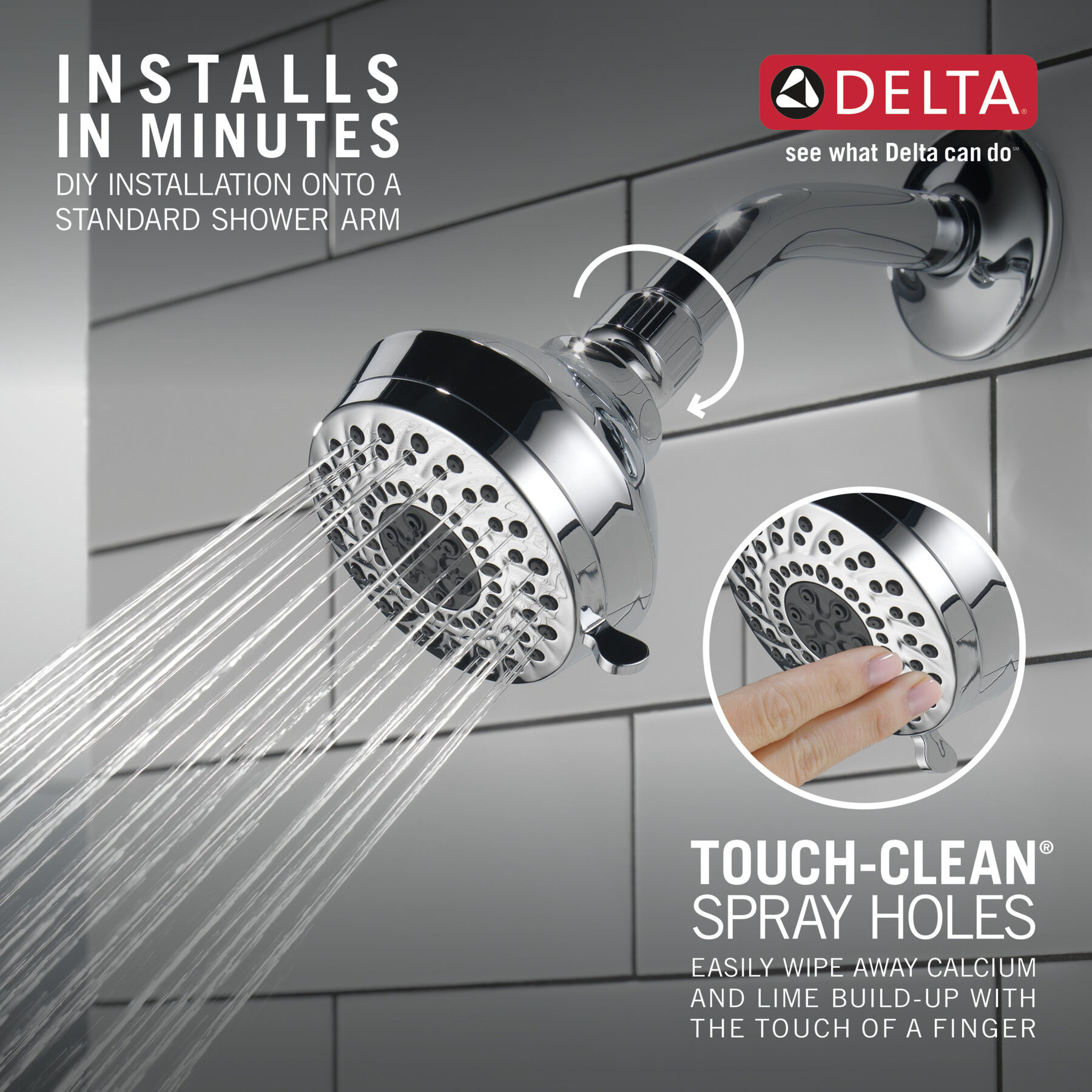 3-Setting Shower Head, 2 Pack, image 2