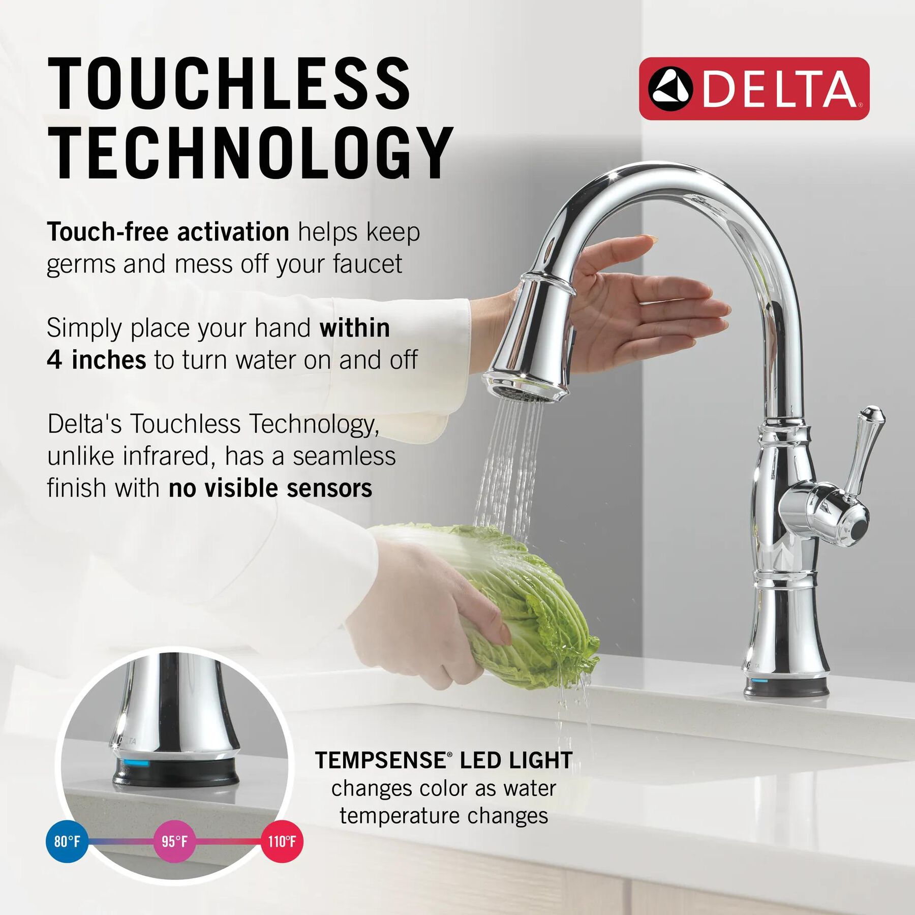 Touch<sub>2</sub>O&reg; Technology Kitchen Faucet with Touchless Technology