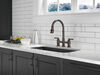 Two Handle Pull-Down Bridge Kitchen Faucet