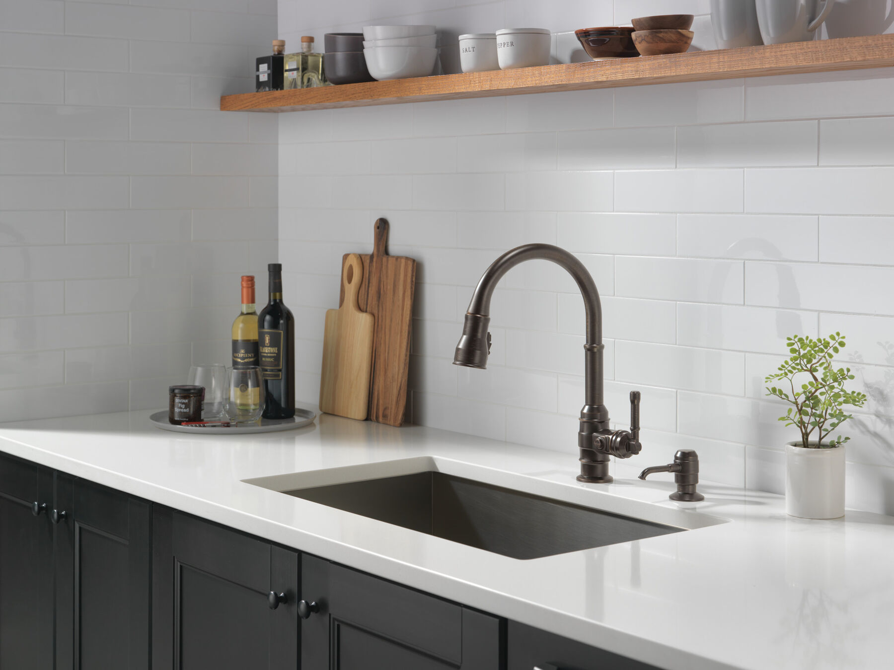 Single Handle Pull-Down Kitchen Faucet, image 8