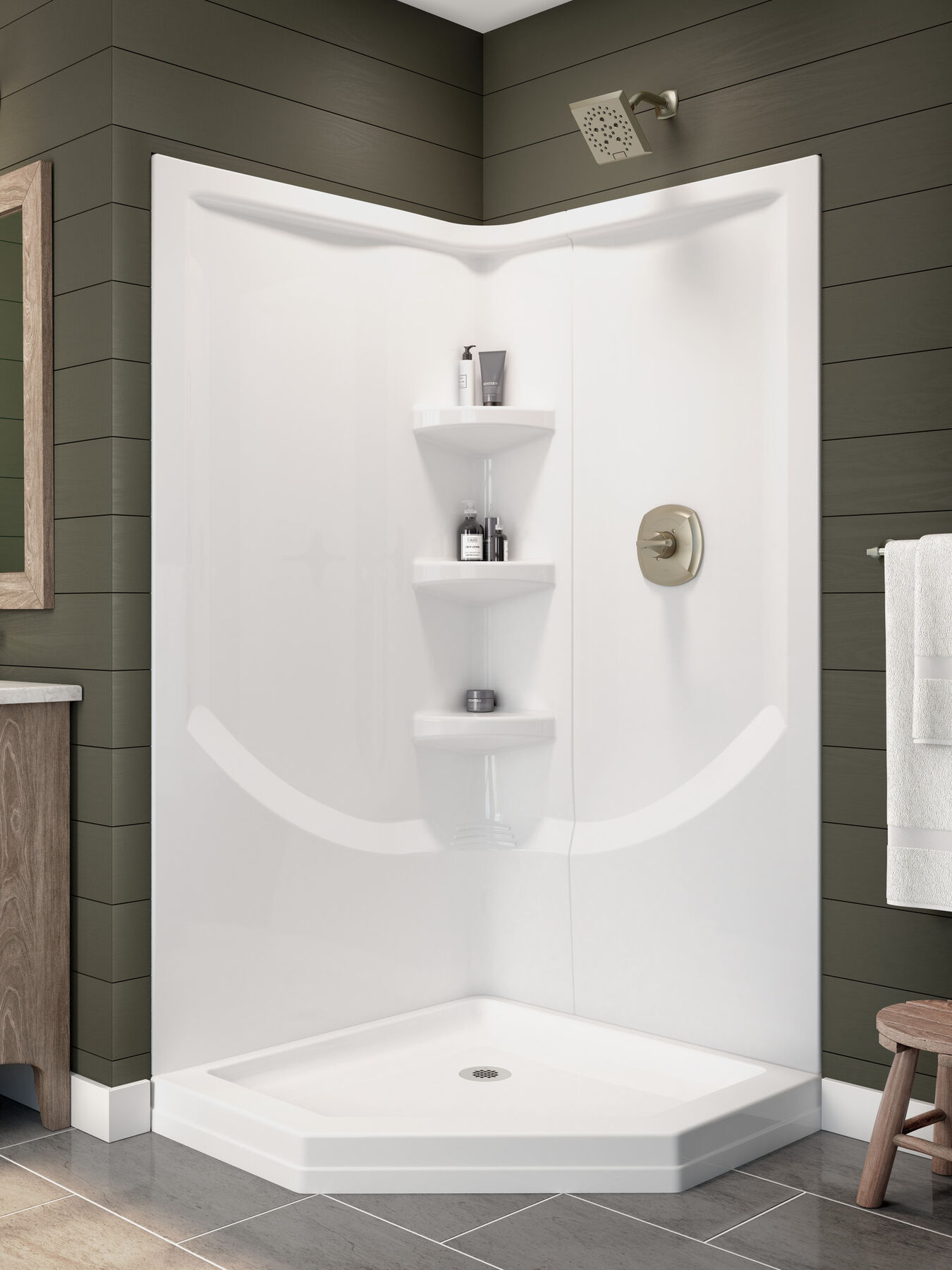 38" Neo Angle Shower Base, image 29