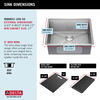 23” Workstation Undermount Single Bowl 16 Gauge Stainless Steel Kitchen Sink with WorkFlow™ Ledge and Accessories