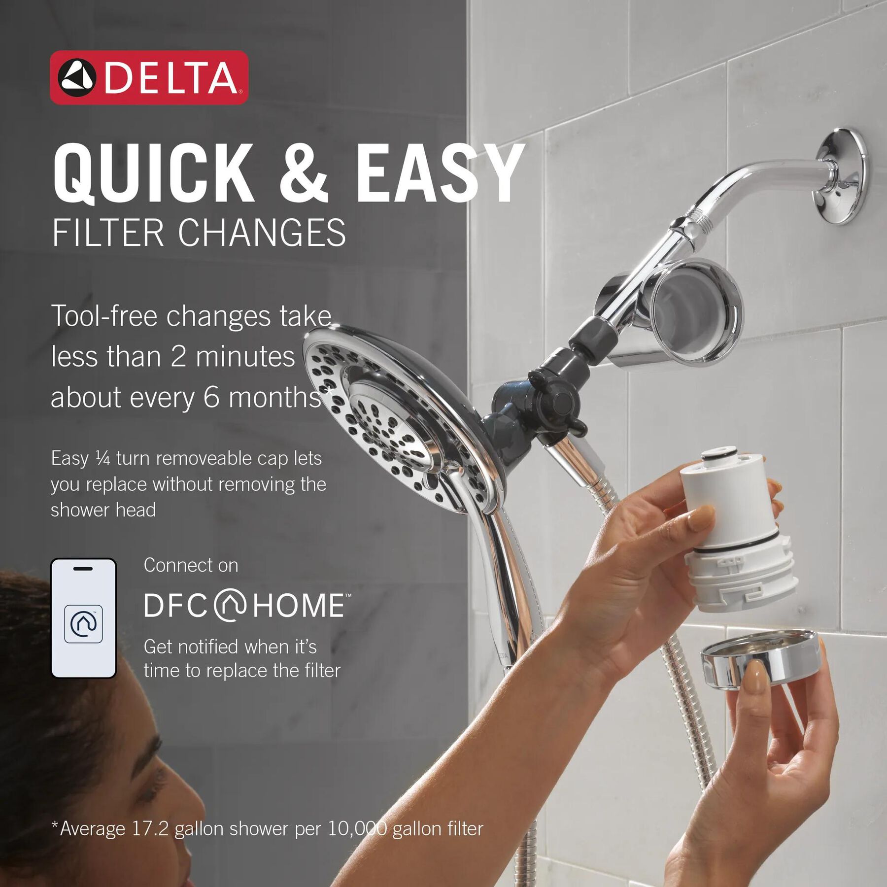 Shower Filter Attachment with 4-Setting In2ition&reg;