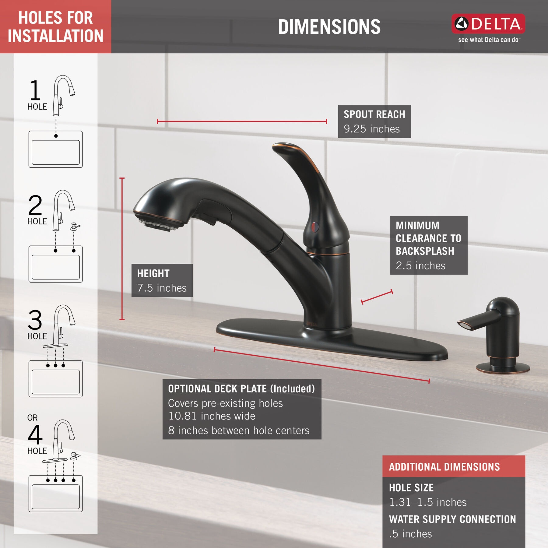 Single Handle Pull-Out Kitchen Faucet with Soap Dispenser, image 3