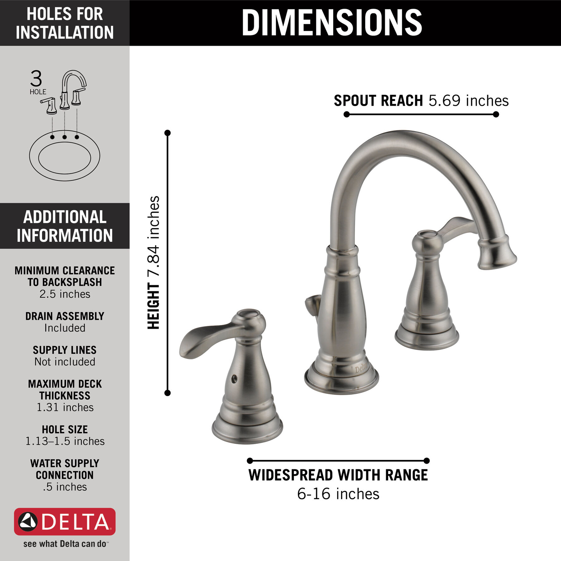 Two Handle Widespread Bathroom Faucet (Recertified), image 1