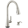 Single Handle Pull-Down Kitchen Faucet with Soap Dispenser and Touch<sub>2</sub>O&reg; Technology Technology
