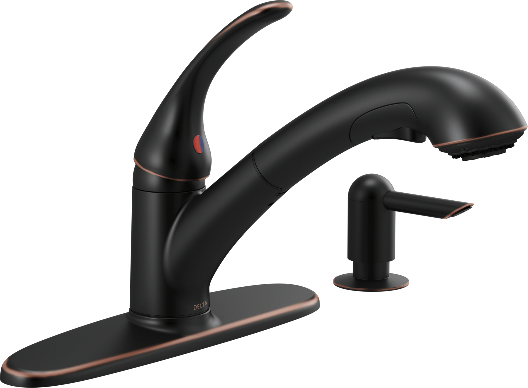 Single Handle Pull-Out Kitchen Faucet with Soap Dispenser, image 1