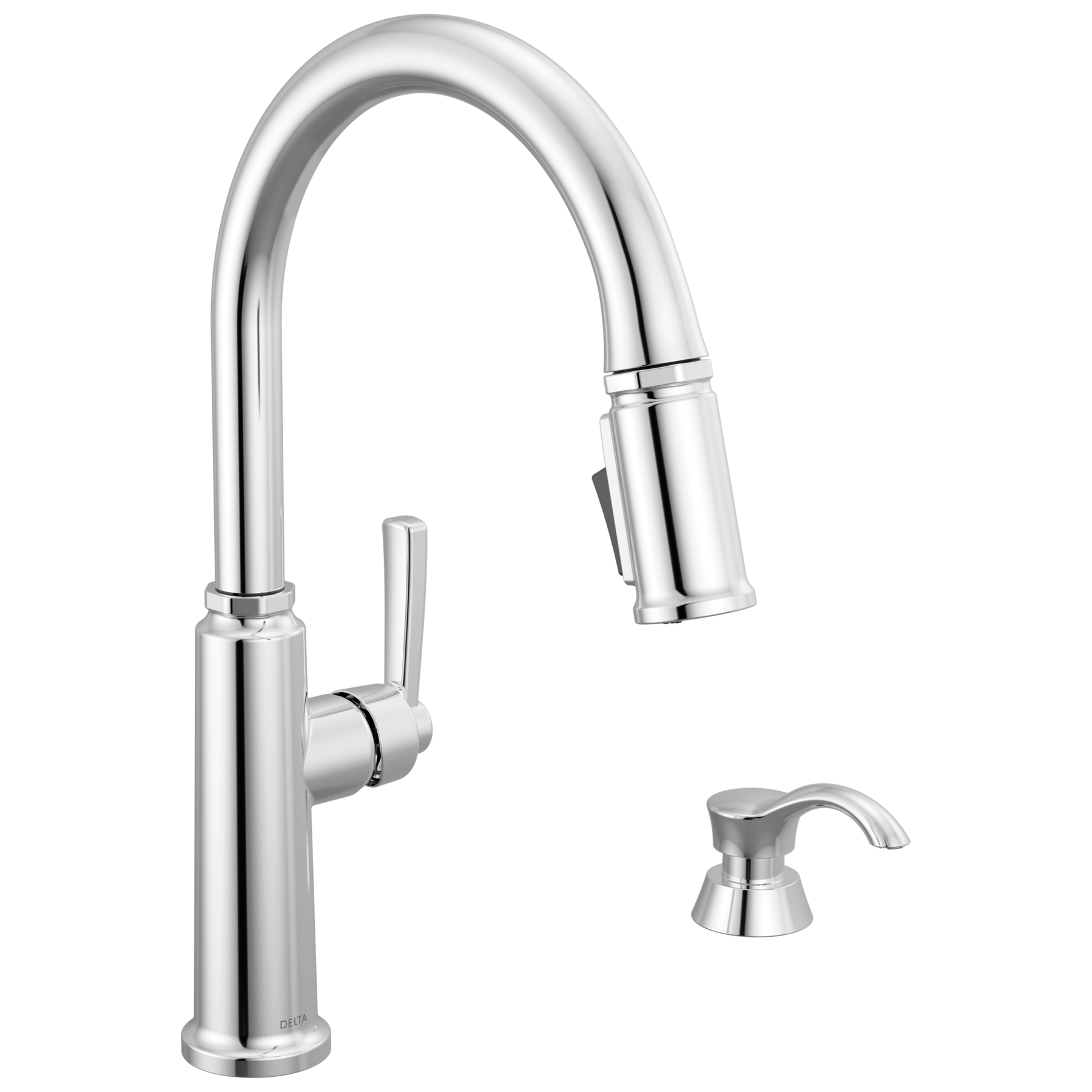 Single Handle Kitchen Pull-Down Faucet w/ Soap Dispenser